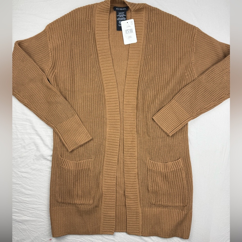 Max & Mia Cozy Tan Knit Cardigan new size XS‎
